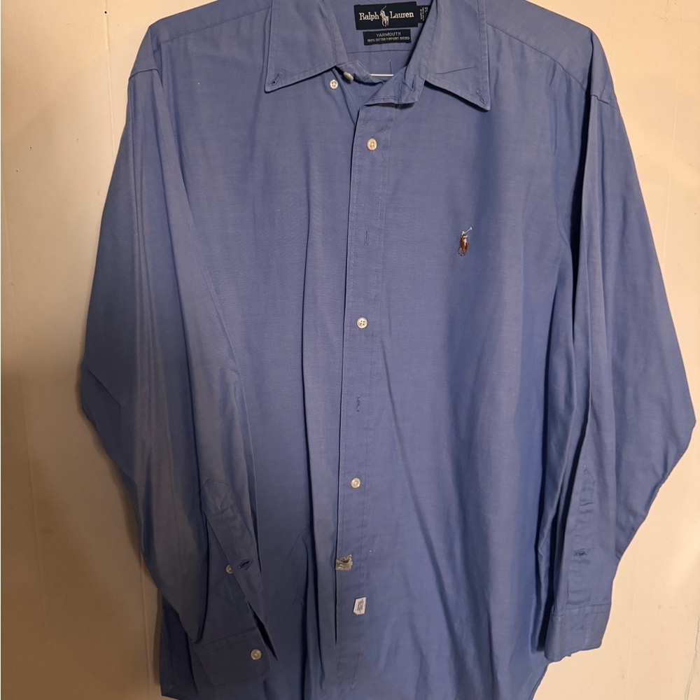 Ralph Lauren Men's Light Blue Long-Sleeve Dress Shirt